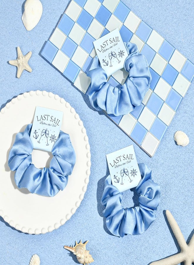 CEELGON Last Sail Before The Veil Bachelorette Party Favors Set of 8 Blue Themed Bridesmaid Proposal Gifts Satin Scrunchies Hair Ties Bridal Shower Wedding Favors for Women - Image 4